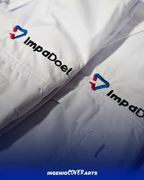 Uniformes con logotipo bordado, trabajo publicado por Ingenio Arts