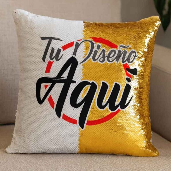 Almohada con lentejuelas color Dorada