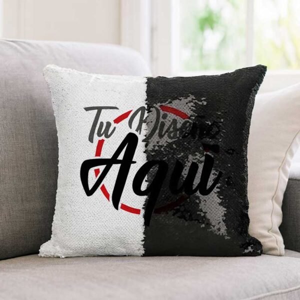 Almohada con lentejuelas color Negro