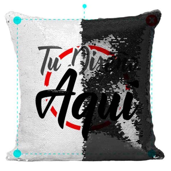 Almohada con lentejuelas color Negro - Imagen 3