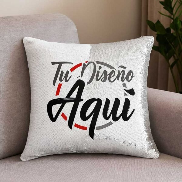Almohada con lentejuelas color Plateado