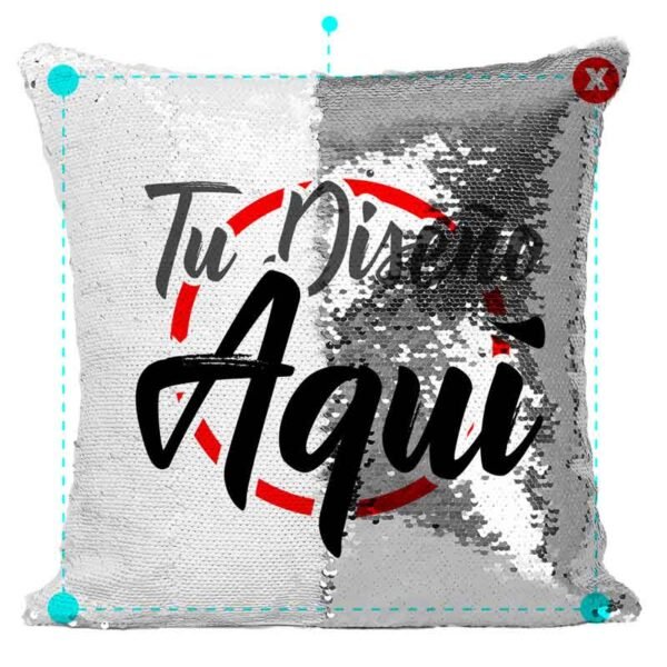 Almohada con lentejuelas color Plateado - Imagen 3