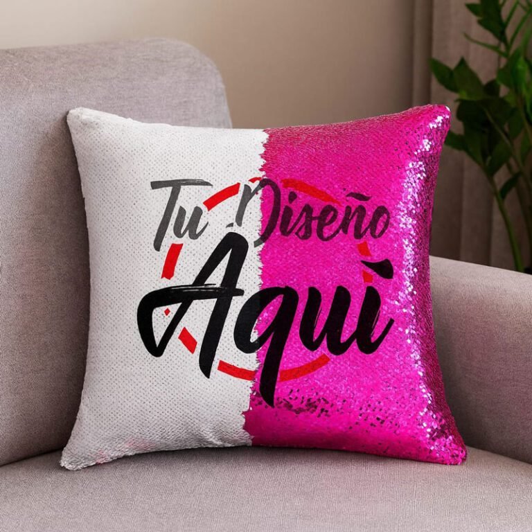 Almohada con lentejuelas color Fucsia ALMOHADA ROSADA 1 768x768
