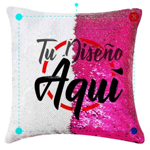 Almohada con lentejuelas color Fucsia - Imagen 3