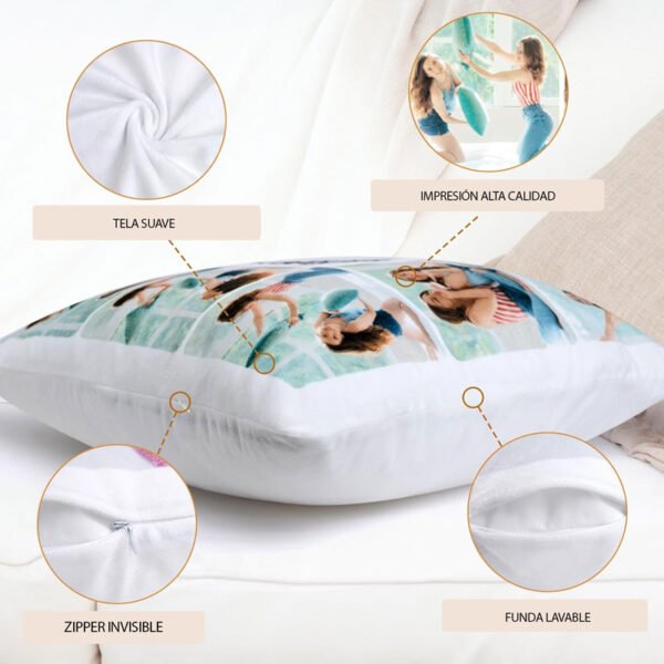 Almohada con lentejuelas color azul - Imagen 2