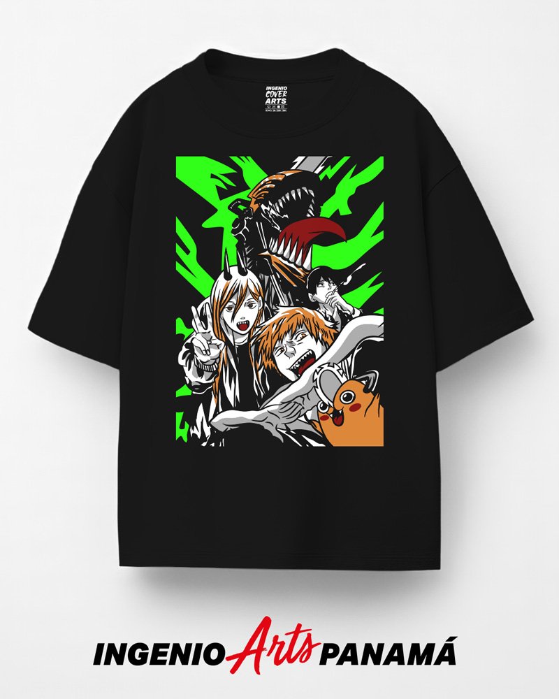 T-shirt Chainsaw Man 008 chainsaw man 4 characters
