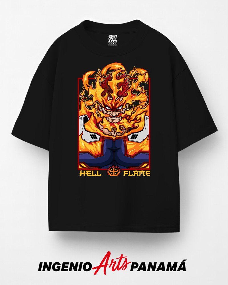 T-shirt My Hero Academia 030 hell flame full