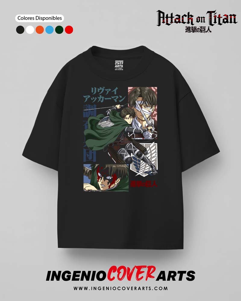 Tshirt Ataque a los titanes 044 levi ackerman full