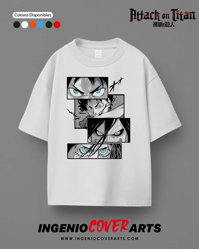Tshirt Ataque a los titanes 029 snk 2 white
